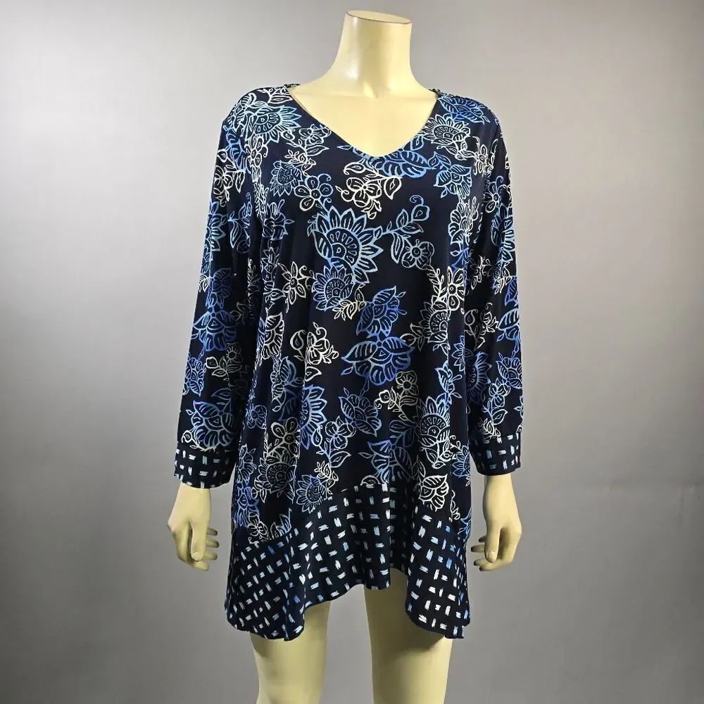 Susan Graver Blue Asymmetrical Tunic R3